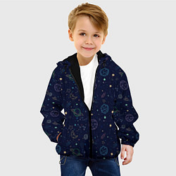 Куртка с капюшоном детская Далекий космос, цвет: 3D-черный — фото 2