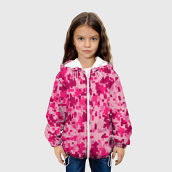 Куртка с капюшоном детская Розовый камуфляж, цвет: 3D-белый — фото 2