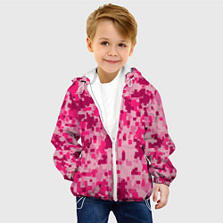 Куртка с капюшоном детская Розовый камуфляж, цвет: 3D-белый — фото 2