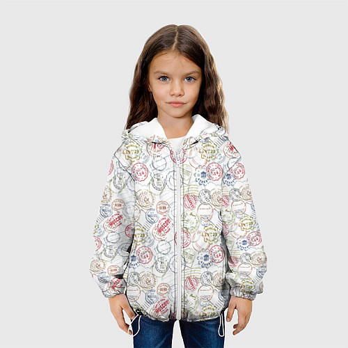 Детская куртка Штампы мира / 3D-Белый – фото 3