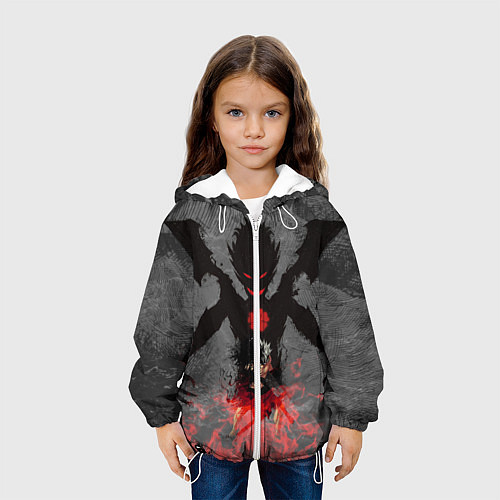 Детская куртка Черный клевер / 3D-Белый – фото 3