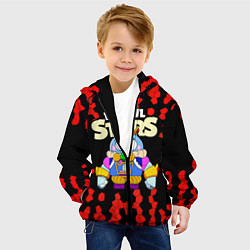 Куртка с капюшоном детская Brawl StarsKing Lou, цвет: 3D-черный — фото 2