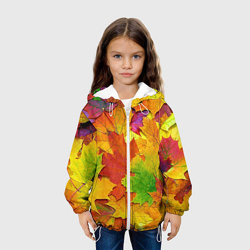 Детская куртка Осенние листья / 3D-Белый – фото 3