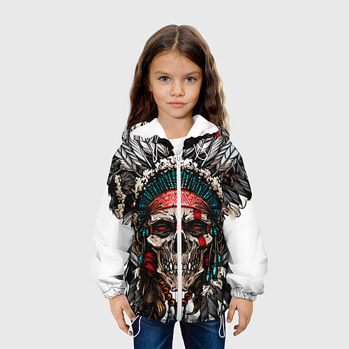 Детская куртка Череп индейца / 3D-Белый – фото 3