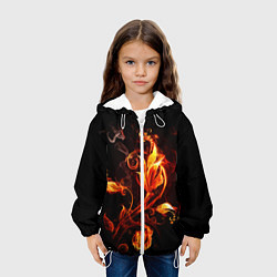 Куртка с капюшоном детская Огненный цветок, цвет: 3D-белый — фото 2