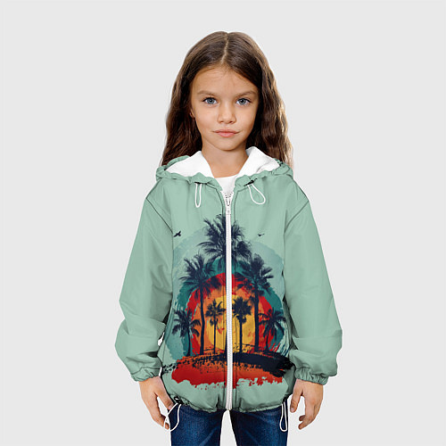 Детская куртка Мазня с пальмами / 3D-Белый – фото 3