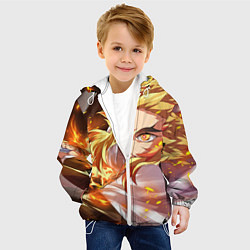 Куртка с капюшоном детская Клинок Рассекающий Демонов, цвет: 3D-белый — фото 2