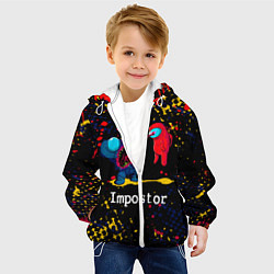 Куртка с капюшоном детская Among Us - Impostor, цвет: 3D-белый — фото 2
