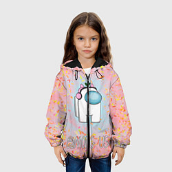 Куртка с капюшоном детская Among Us Девочкам, цвет: 3D-черный — фото 2