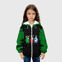 Куртка с капюшоном детская AMONG US - NEW YEAR, цвет: 3D-белый — фото 2