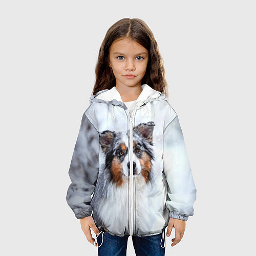 Детская куртка Австралийская овчарка / 3D-Белый – фото 3