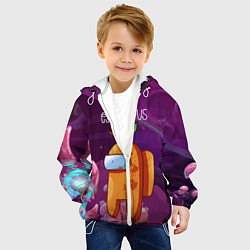 Куртка с капюшоном детская Among Us Космос, цвет: 3D-белый — фото 2