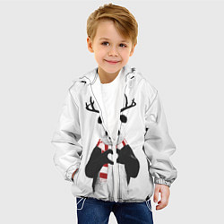 Куртка с капюшоном детская Новогодний Панда, цвет: 3D-белый — фото 2