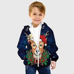 Куртка с капюшоном детская Рудольф, цвет: 3D-белый — фото 2