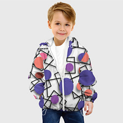 Куртка с капюшоном детская Геометрический узор, цвет: 3D-белый — фото 2