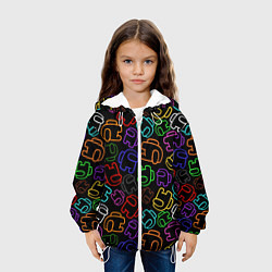 Куртка с капюшоном детская AMONG US NEON, цвет: 3D-белый — фото 2