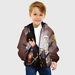 Куртка с капюшоном детская GENSHIN IMPACT, ЧЖУН ЛИ, цвет: 3D-черный — фото 2