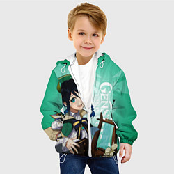 Куртка с капюшоном детская GENSHIN IMPACT, ВЕНТИ, цвет: 3D-белый — фото 2