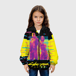 Куртка с капюшоном детская Cyberpunk 2077 - Взлом системы, цвет: 3D-черный — фото 2