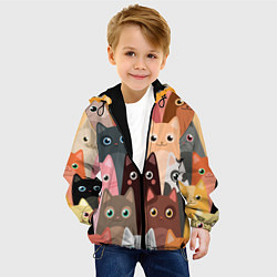 Куртка с капюшоном детская Котики мультяшные, цвет: 3D-черный — фото 2
