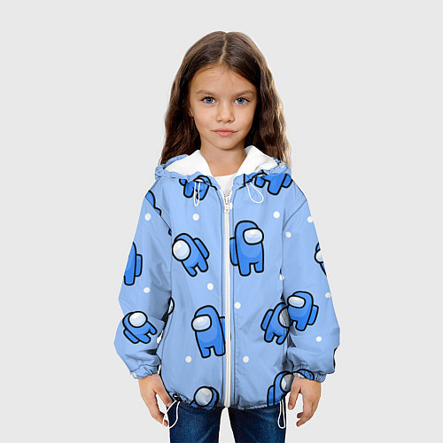 Детская куртка Among Us - Синий цвет / 3D-Белый – фото 3