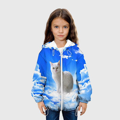 Детская куртка Кот в облаках / 3D-Белый – фото 3