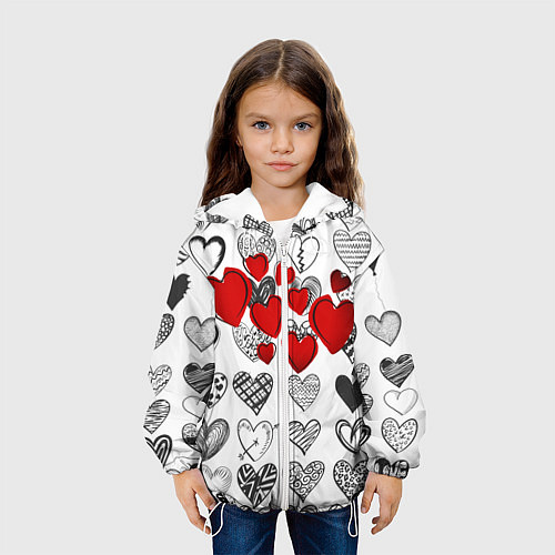 Детская куртка Сердца / 3D-Белый – фото 3