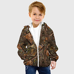Куртка с капюшоном детская Охотничий камуфляж, цвет: 3D-белый — фото 2