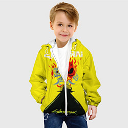 Куртка с капюшоном детская Киберпанк 2077 Киану на спине, цвет: 3D-белый — фото 2