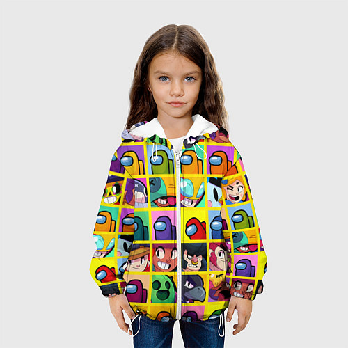 Детская куртка Among Us Brawl Stars Персона / 3D-Белый – фото 3