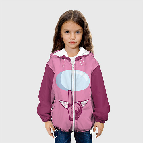 Детская куртка AMONG US PINK IMPOSTOR / 3D-Белый – фото 3