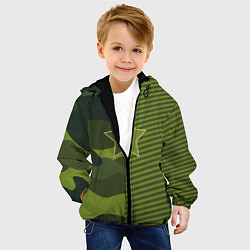 Куртка с капюшоном детская Милитари со звездой, цвет: 3D-черный — фото 2