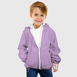 Куртка с капюшоном детская Глициниевый цвет без рисунка, цвет: 3D-белый — фото 2