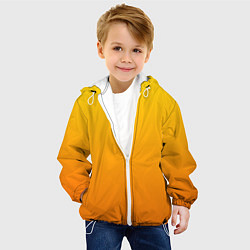 Куртка с капюшоном детская Оранжевый градиент, цвет: 3D-белый — фото 2