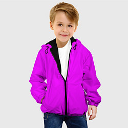 Куртка с капюшоном детская Маджента без рисунка, цвет: 3D-черный — фото 2