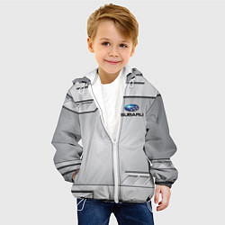 Куртка с капюшоном детская SUBARU СУБАРУ, цвет: 3D-белый — фото 2