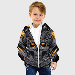 Куртка с капюшоном детская Череп дьявола, цвет: 3D-белый — фото 2