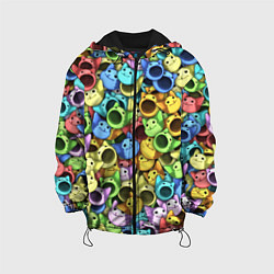 Куртка с капюшоном детская Цветные Поп Котики, цвет: 3D-черный