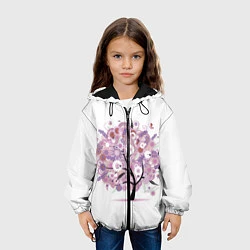 Куртка с капюшоном детская Цветочное Дерево, цвет: 3D-черный — фото 2