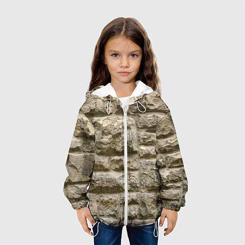 Детская куртка Неровные блоки / 3D-Белый – фото 3