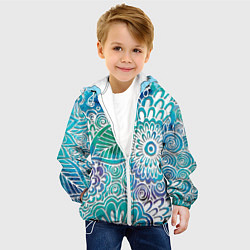 Куртка с капюшоном детская Цветочный узор, цвет: 3D-белый — фото 2
