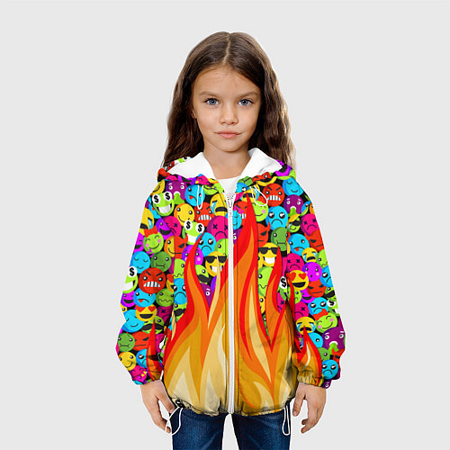 Детская куртка SLAVA MARLOW - Смайлики / 3D-Белый – фото 3
