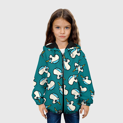 Детская куртка Крутые Единороги / 3D-Черный – фото 3