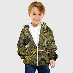 Куртка с капюшоном детская БИТКОИНЫ МОНЕТЫ, цвет: 3D-белый — фото 2
