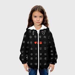 Куртка с капюшоном детская Любовь, смерть и роботы, цвет: 3D-белый — фото 2