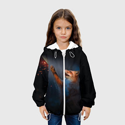 Куртка с капюшоном детская Лиса и огонек, цвет: 3D-белый — фото 2