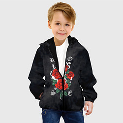 Куртка с капюшоном детская РОЗЫ ROSES SMOKE, цвет: 3D-черный — фото 2
