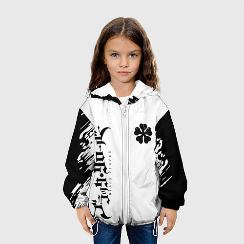 Детская куртка Черный клеывер аниме / 3D-Белый – фото 3