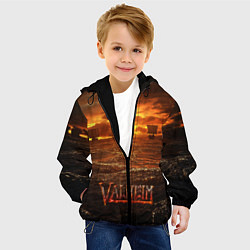 Куртка с капюшоном детская Valheim Корабли, цвет: 3D-черный — фото 2