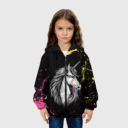 Куртка с капюшоном детская ЕДИНОРОГ UNICORN RAINBOW, цвет: 3D-черный — фото 2